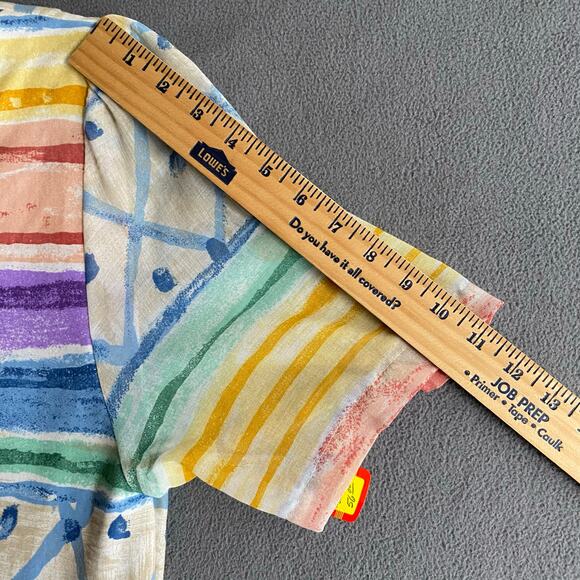 Vtg 80s 90s Two Potato Artsy A Line Midi Dress M Petite Sheer NOS Coastal Pastel - Picture 13 of 16